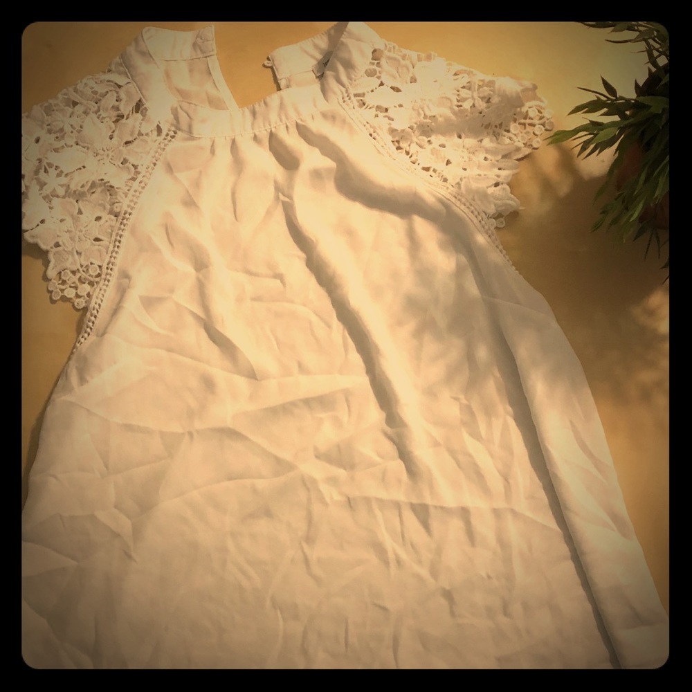 Love Letter Collection White Lace Top Wmn Sz XL